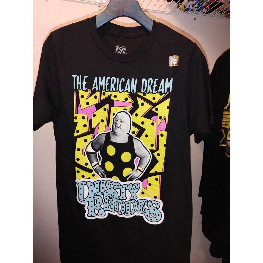 NWOT WCW WWE Legends Nerds The American Dream Dusty Rhodes T-Shirt Sz Mens Small